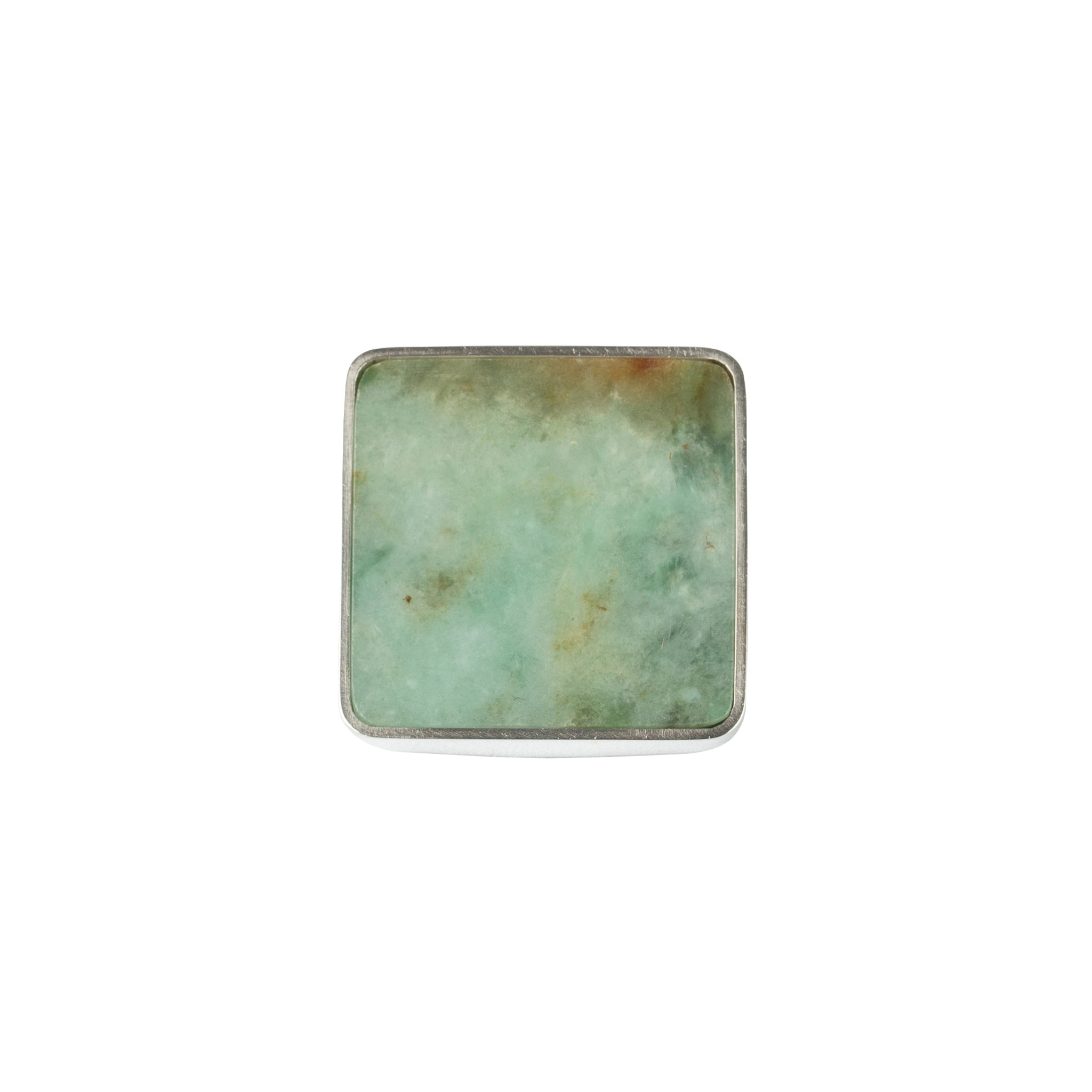 Goodwin Green Jade Square Ring in Sterling Silver